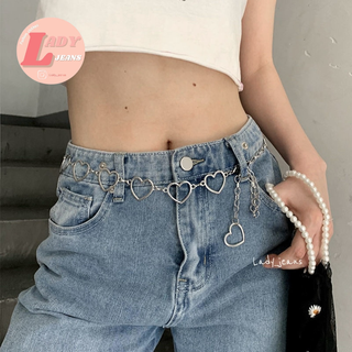 Lady_jeans เข็มขัดโซ่หัวใจ &amp; เข็มขัดลายสแตนเลสเข็มขัด สามารถใช้คล้องกระโปรงหรือกางเกงได้ ผู้หญิง ผู้ชาย ฟรีไซส์ พร้อมส่ง
