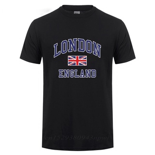 เสื้อยืดแขนสั้น คอกลม ผ้าฝ้าย พิมพ์ลายธงชาติอังกฤษ I Love London เหมาะกับของขวัญวันเกิด สําหรับผู้ชายS-5XL