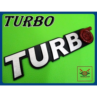 TURBO LOGO "CHROME" EMBLEM DECAL size 16x3.5 cm // สติ๊กเกอร์ ข้อความ TURBO สีโครเมี่ยม พร้อมกาวติด สินค้าคุณภาพดี