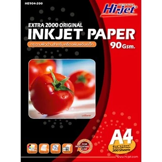Hi-jet กระดาษอิงค์เจ็ท ผิวด้าน Inkjet Matt Paper 90 แกรม A4 200 แผ่น
