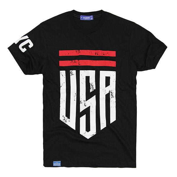 AQUANINE เสื้อยืดผู้ชาย เสื้อยืดผู้หญิง รุ่น USA (สีดำ) ลิขสิทธิ์แท้