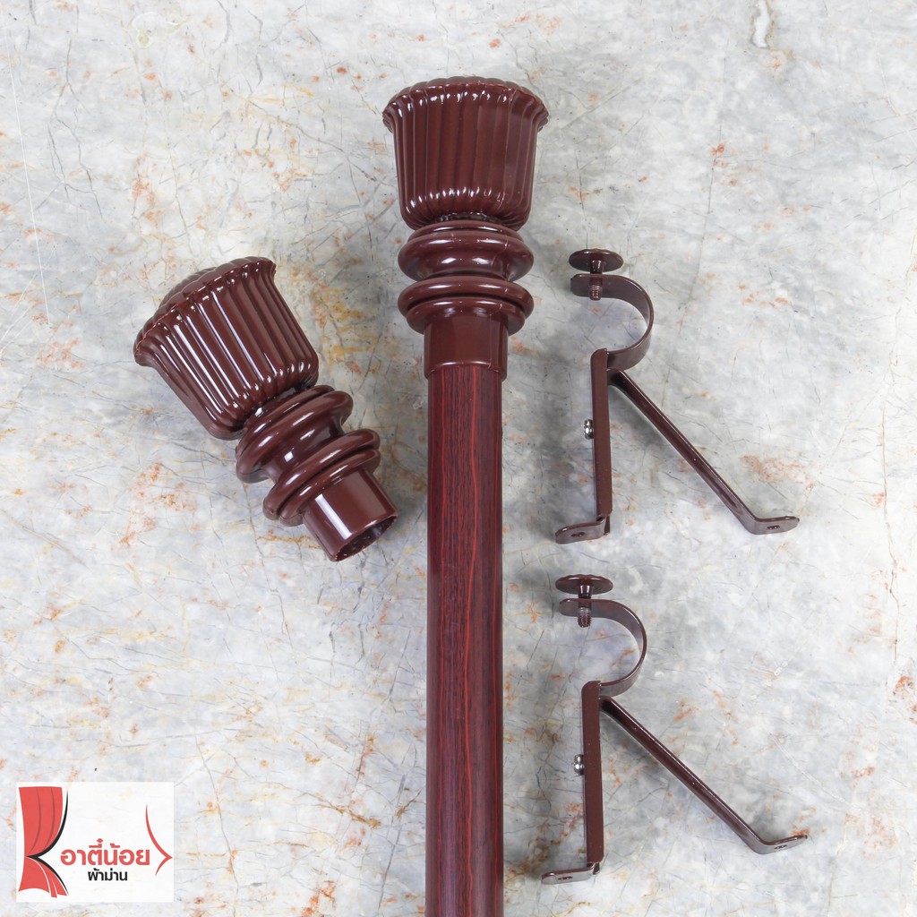 Sale ชุดราวผ้าม่านลายไม้ 0.90-3.20ม.อุปกรณ์ครบชุดราวผ้าม่าน(หัวรางสีโอ๊ค) - รูปที่ 2