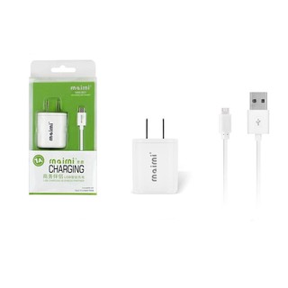 Maimi wall charge adapter 2 in1 Micro USB Caable (white)