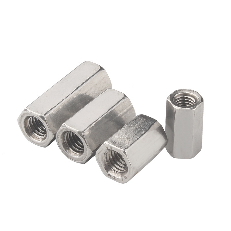 304 สแตนเลสสตีลขยายหกเหลี่ยม Joint Nut หกเหลี่ยมสกรูเชื่อมต่อสกรูหมวก M3-M14