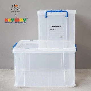 LUCKY HOME กล่องพลาสติกใสมีฝาปิดและหูล็อค CK-14 แพ็ค X 4 ชิ้น