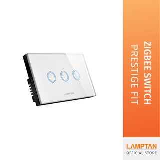 LAMPTAN สวิทช์ไฟ Zigbee Smart Switch Prestige Fit 3สวิทช์  ขนาด 2x4นิ้ว ควบคุมผ่านมือถือ