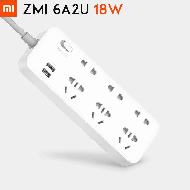 ปลั๊กไฟ สามตา รางปลั๊ก Xiaomi ZMI CX05 Charging Hub 6 AC Ports Socket Power Strip 1.8m Cable USB 2ช่อง ช่องไฟ 6ช่อง