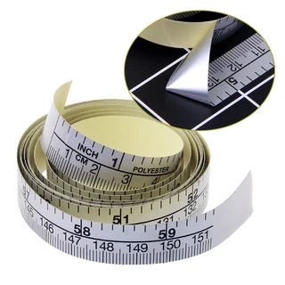 10mk 151 ซม. เทปวัดเมตริก กาวในตัว ไม้บรรทัดไวนิล สําหรับจักรเย็บผ้า สติกเกอร์