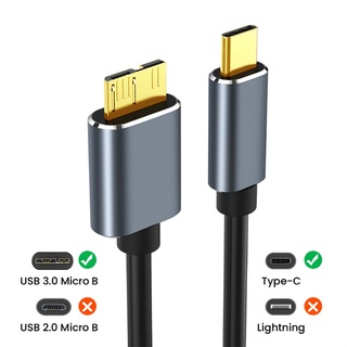 Accezz สายเคเบิลฮาร์ดไดรฟ์ภายนอก Type-C เป็น Micro-b สําหรับ Macbook Pro Huawei Pro USB3.0 Micro-b Wire Samsung Note 3 S5 0.5 ม. 1 ม. 2 ม.