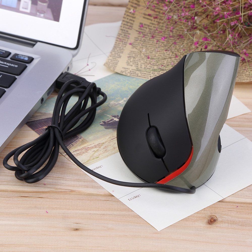 เมาส์เพื่อสุขภาพมือ #เมาส์แนวตั้ง 2.4G Wire Vertical USB 6 Keys Mouse Ergonomic Design Optical 2400DPI Mice #8