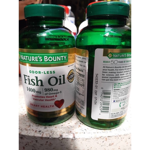 Nature's Bounty Fish Oil 1400 mg 130 เม็ด | Shopee Thailand
