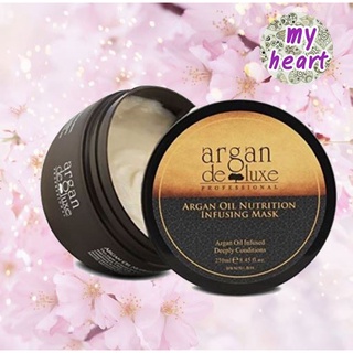 Argan Deluxe Argan Oil Nutrition Infusing Mask 250 ml มาส์ก สำหรับผมแห้งเสีย-