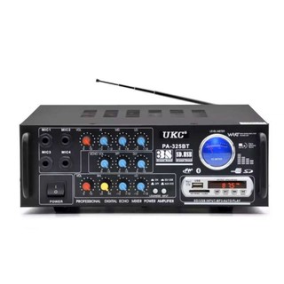 UKC เครื่องขยายเสียง AC/DC Mini 2X120W Stereo Power AMPlifier Bluetooth/USB/FM Media Solutions รุ่น AV-325BT