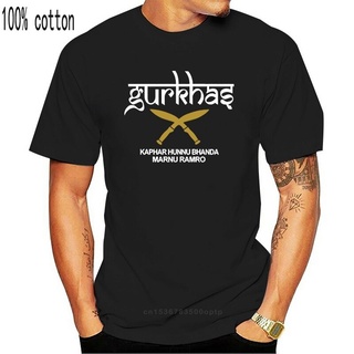ROUND คอลูกเรือเสื้อยืด พิมพ์ลายกองกําลังพิเศษ Gurkha Gorkhas Nepalese British Royal สไตล์อังกฤษ-4XL