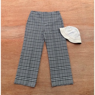 กางเกงขากระบอกลายสก๊อต Zara