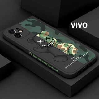 เคสViolent Bear ลายแถบข้าง เคส vivo Y20 Y12S s1 Y31 Y30  vivo s1 pro V20 vivo v15 pro Y53S Y65 Y66 Y67 Y7S Y9S Y5S/Y19/Z5I X9 Y93 X27 Y70S/IQ00 U1/Y51S VIVO Y17 ลายด้านข้าง เปลือกซิลิโคน หมีรุนแรง Straight Side Case VIVOY50 S1 / Y7S / Z5 / V17 NEO