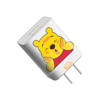 หัวชาร์จ+สายชาร์จ ลายการ์ตูน Pooh1 2ช่องUSB Fast Charge Adapter  หัวปลั๊กชาร์จเร็ว 2.1A