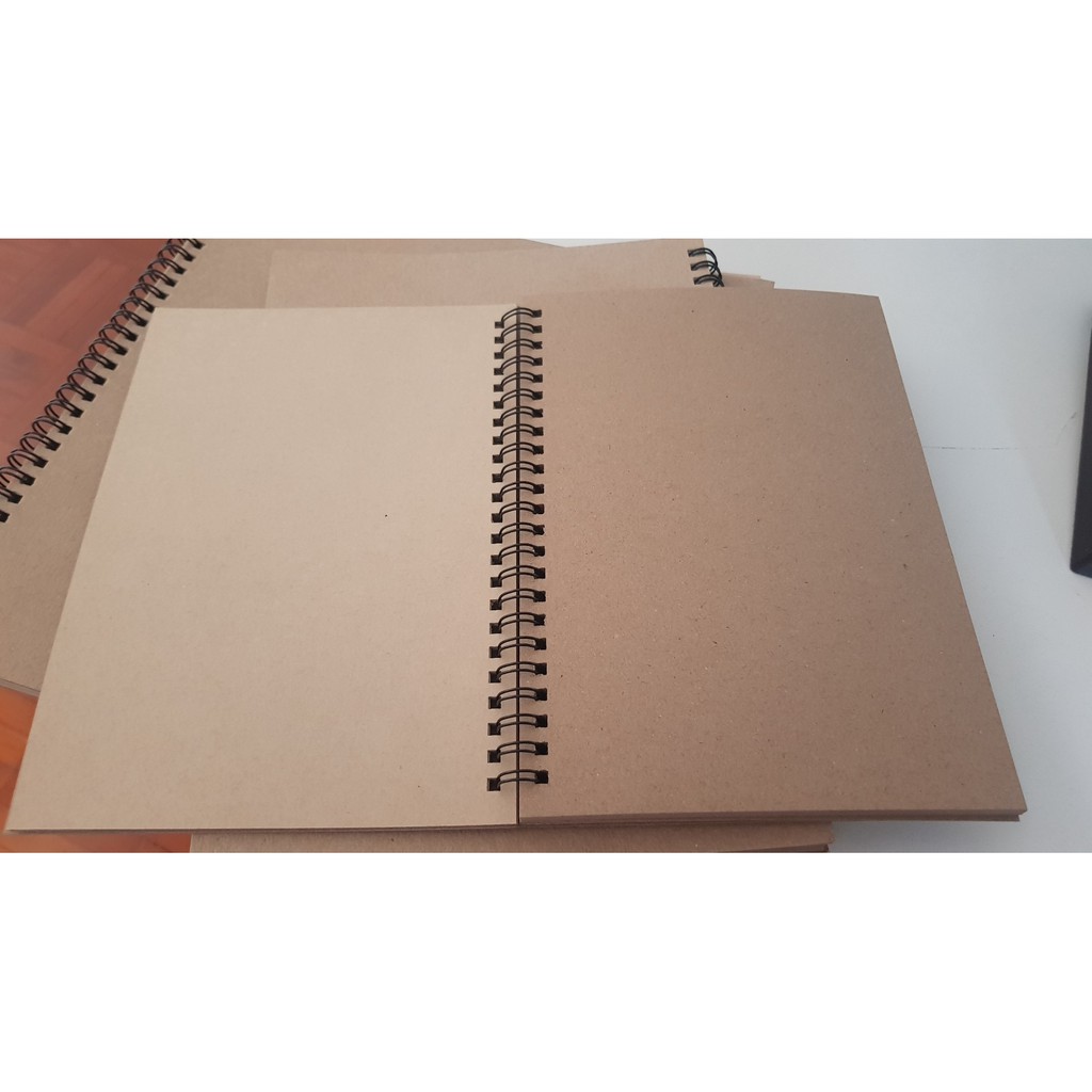สมุดสเก็ตริมลวด กระดาษสีน้ำตาล Iboom  50แผ่น  B5/A5/260x255mm   1 เล่ม  sketch book brown paper