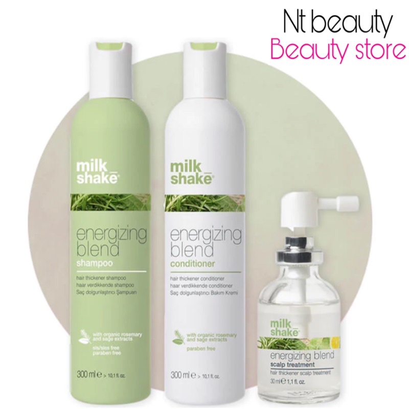 Milk shake Energizing Blend 300 ml.กลุ่มดูแลหนังศีรษะ สูตรอ่อนโยน สำหรับผู้มีปัญหาผมบาง ขาด หลุดร่วง