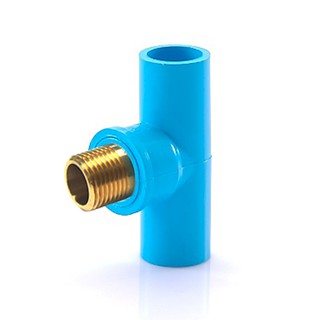 สามทางเกลียวนอกทองเหลือง-หนา ฟ้า BRASS VALVE TEE-WS B