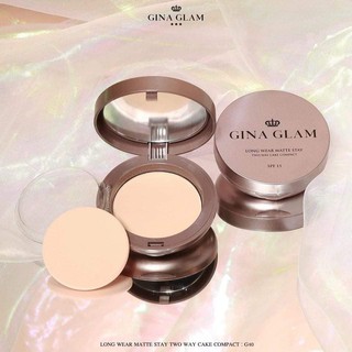 แป้งกันน้ำ GINA GLAM LONGWEAR MATTE STAY TWO WAY CAKE COMPACT SPF15 No.G40