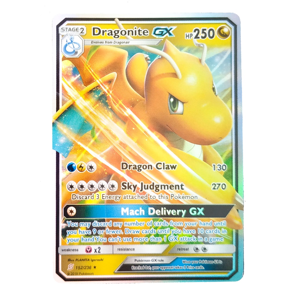 Dragonite GX Card 152/236 ไคริว Pokemon Card Shining Series ภาษาอังกฤษ