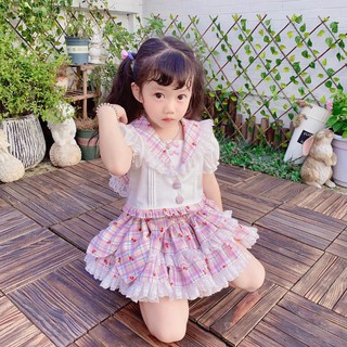 AMP016 - ชุดเด็กแบบเซ็ทเสื้อ+กระโปรงกางเกง mini skirt แนวเด็กญี่ปุ่นค่ะ