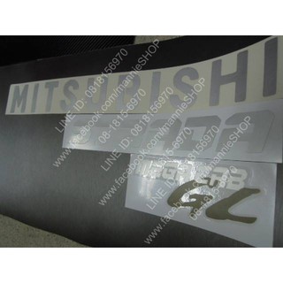 สติ๊กเกอร์แบบดั้งเดิมรถ สำหรับติดท้าย Mitsubishi Strada คำว่า MITSUBISHI STRADA MEGACAB GL ติดรถ แต่งรถ sticker