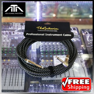 Guitar สายสัญญาณกีต้าร์แบบถัก ขนาดความยาว 6เมตร the guitariom อย่างดี Professional Instrument Cable