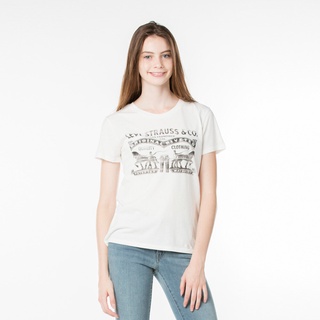 เสื้อยืดผ้าฝ้าย สไตล์ใหม่ เสื้อยืด SS Perfect 2 Horse Tee - White คอกลม