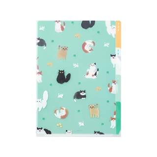 MIDORI 3 Pockets Clear Folder A5 Cats A (D35469006) / แฟ้มใส 3 ช่อง ขนาด A5 ลายน้องแมว แบรนด์ MIDORI จากประเทศญี่ปุ่น