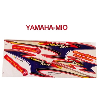 A สติ๊กเกอร์ติดรถมอเตอร์ไซด์ สำหรับ YAMAHA -MIO ปี2004 สีแดง  รุ่นเครือบเงา