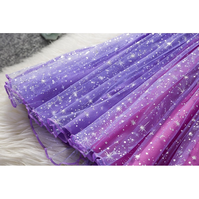 NNJXD ชุดเดรส กระโปรงชีฟอง สีม่วง เหมาะกับงานปาร์ตี้ วันเกิด สําหรับเด็กผู้หญิง - รูปที่ 6