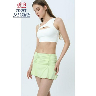 UV Protection&gt;95% Sport Mini Skirt Ruched Pleated Skirts กระโปรงสั้น เอวสูง เหมาะกับการเล่นโยคะ กีฬา