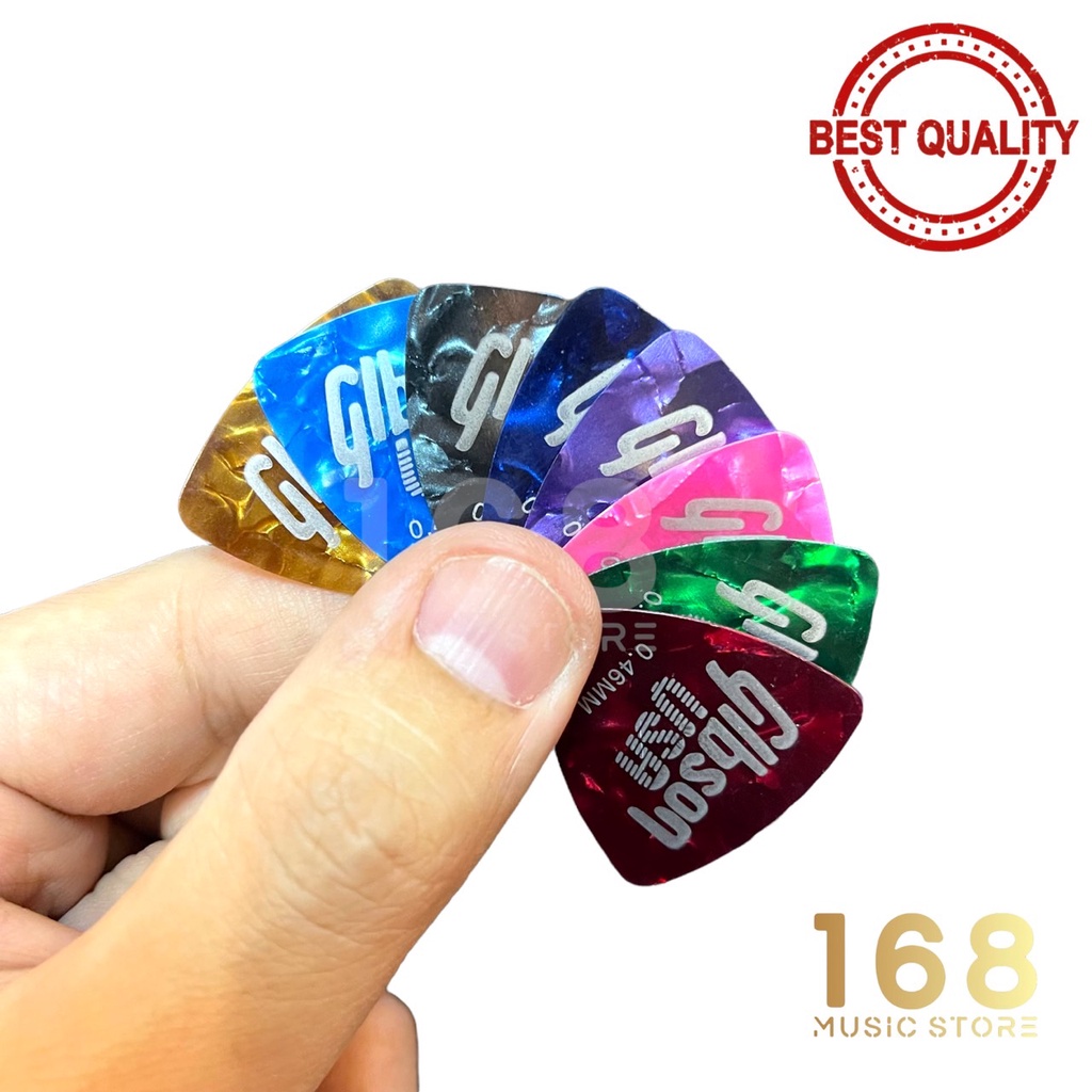 Pick Gibson 🌈 ปิ๊กกีต้าร์ Gibson ทรงสามเหลี่ยม ขนาด.46 มีหลายสี หลายขนาดให้เลือก