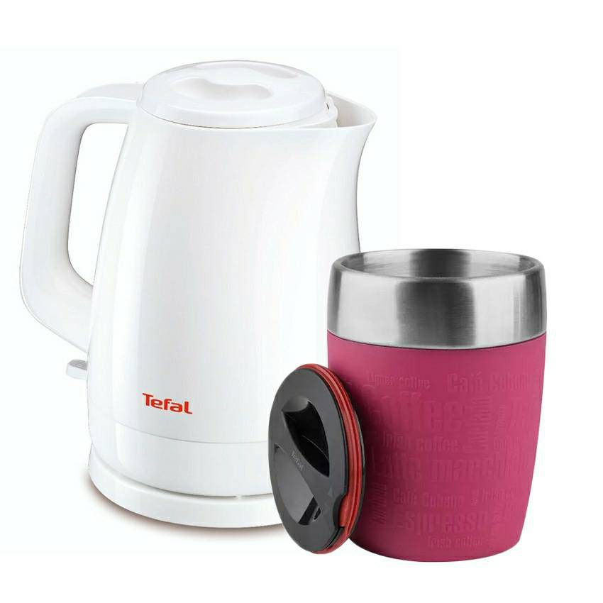 TEFAL ชุดกาต้มน้ำ 1.5 ลิตร รุ่น KO150166+แก้วน้ำเก็บอุณหภูมิ รุ่น K3082314