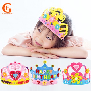 Kids Handmade Non-woven Crown Toy DIY Kindergarten Creative Artcraft Children Birthday Hat Gift