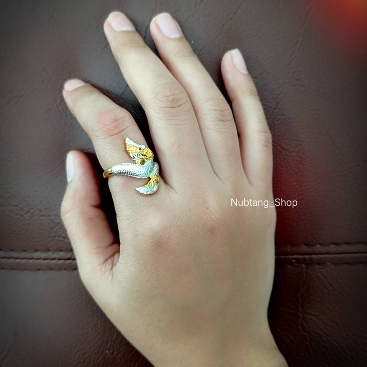 แหวนพญานาค เรียกทรัพย์ แหวนฟรีไซส์ ปรับขนาดได้ ใส่เสริมดวง เสริมราศี #181