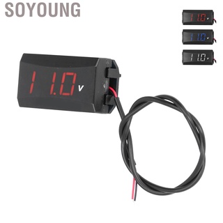 Soyoung LED Volt Gauge  Reliable Multifunction Easier Installation Voltage Detection Meter with Screws for Car Motorcycle Electric Vehicle 12V‑80V