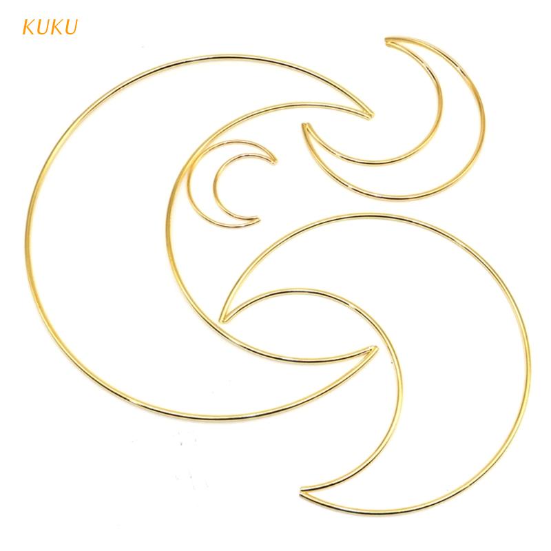 [Kuku] ห่วงตาข่ายดักฝัน โลหะ รูปพระจันทร์ มาคราเม่ Diy อุปกรณ์เสริม สําหรับตาข่ายดักฝัน พวงหรีด
