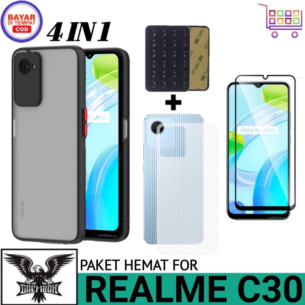 SOFT CASE REALME C30 CASE MY CHOICE AERO FREE TEMPERED GLASS + GARSKIN และ OCTOPUS