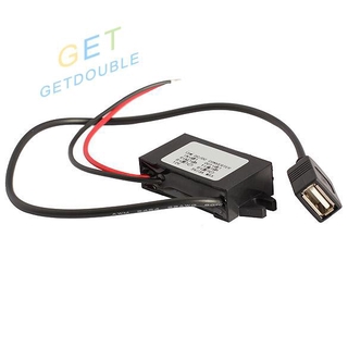 Getdouble อะแดปเตอร์แปลง 12 V To 5 V 3a 15 W Step Down พร้อมสายเคเบิ้ล Usb สําหรับรถยนต์