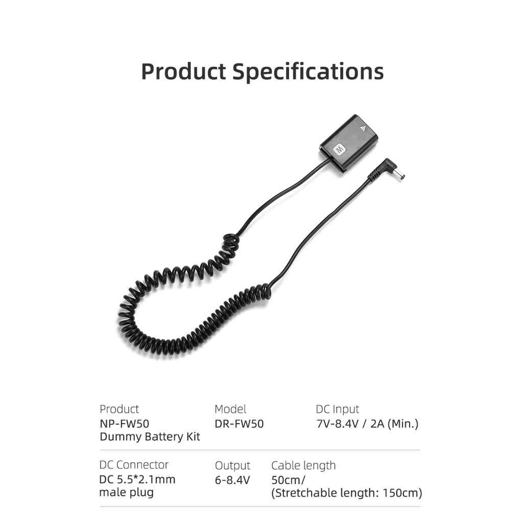 KingMa Dummy Sony NP FW50 แบตไลฟ์สด DC Coupler แบตกระสือ FW50 (รับประกัน1ปี) - รูปที่ 6