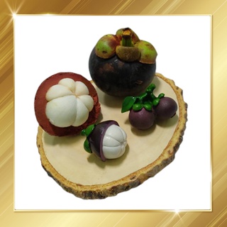 แม่เหล็กติดตู้เย็น ผลไม้ Fruit Magnets - รูป Mangosteen 3 มิติ