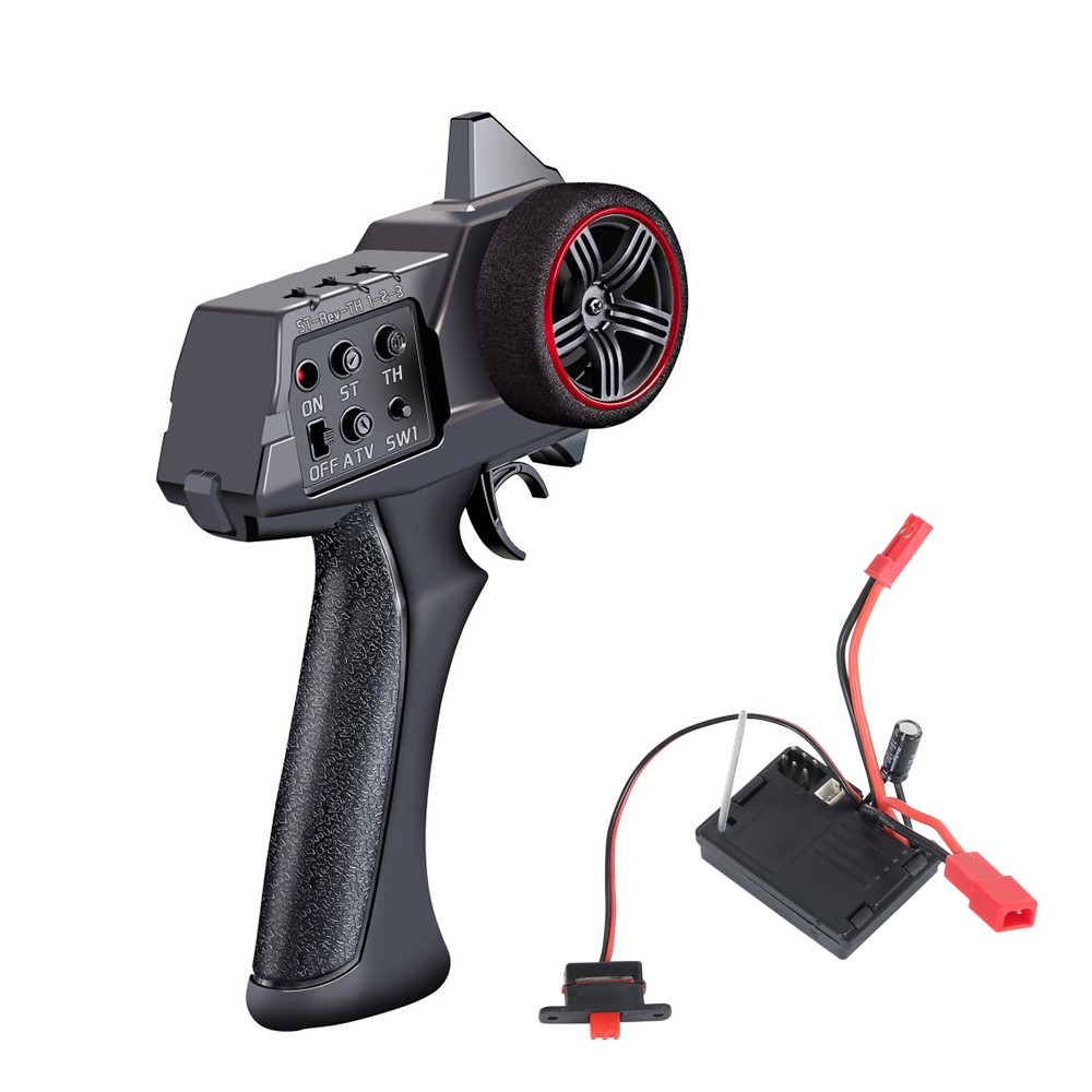 AX7S 2.4G 3CH Transmitter RC Car Remote Controller with 2 in 1 Receiver
