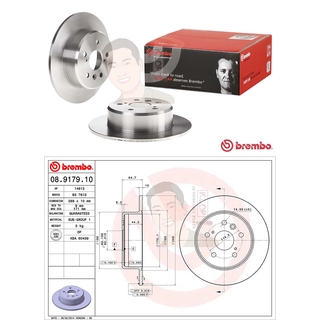 08 9179 10 จานเบรค ล้อ R (ยี่ห้อ BREMBO) รุ่น Std TOYOTA Camry ACV30 2.0 2.4 ปี 2002-2006*ราคาต่อข้าง