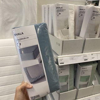 🕯รับหิ้ว อิเกีย IKEA🔧 DVALA ผ้าปูที่นอน รัดมุม สีพื้น ไม่มีลาย มินิมอล  3ฟุต 5ฟุต 6ฟุต ควีนไซส์ คิงไซส์ makjachicikea