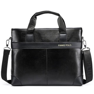 Fin 1 กระเป๋าโน๊ตบุ๊ค กระเป๋าเอกสาร รุ่น Polo Man Briefcase Notebook Business Bag 2011 - Black สีดำ