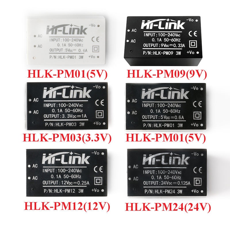 โมดูลพาวเวอร์ซัพพลาย HLK-PM01 HLK-PM03 HLK-PM09 HLK-PM12 HLK-PM24 AC-DC 220V เป็น 3.3V 5V 9V 12V 24V