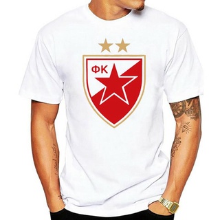 เสื้อยืดผ้าฝ้ายพิมพ์ลายแฟชั่น เสื้อยืด FK Red Star Belgrade